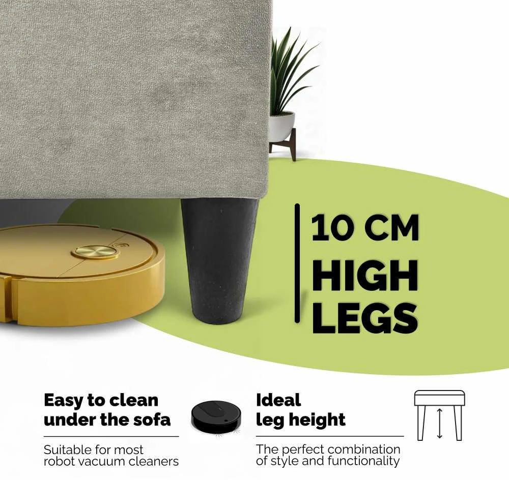 Meb Podrez Dvivietė sofa lova Simple X Mini, Podrez, šviesiai pilkos spalvos