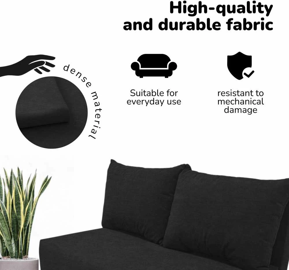 Meb Podrez Dvivietė sofa lova „Simple Mini“, „Podrez“, grafito spalvos
