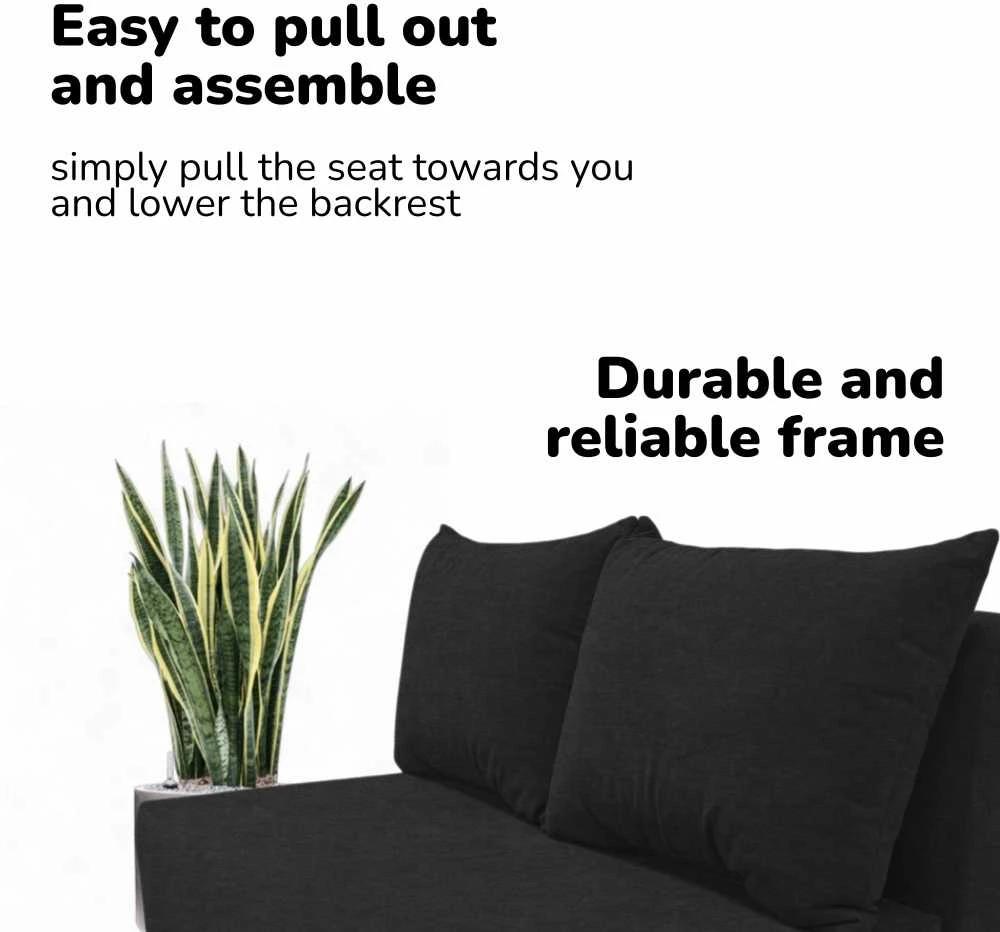 Meb Podrez Dvivietė sofa lova „Simple Mini“, „Podrez“, grafito spalvos