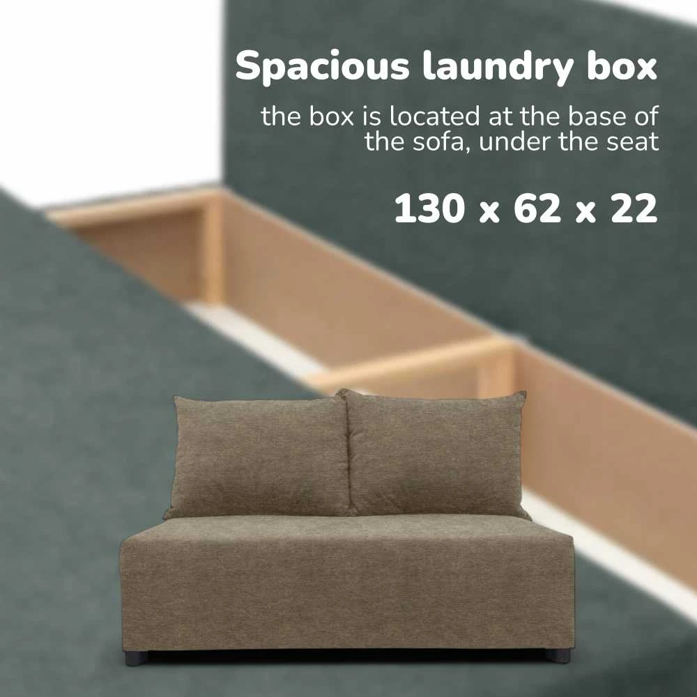 Meb Podrez Dvivietė sofa lova Simple Mini, Podrez, smėlio spalvos