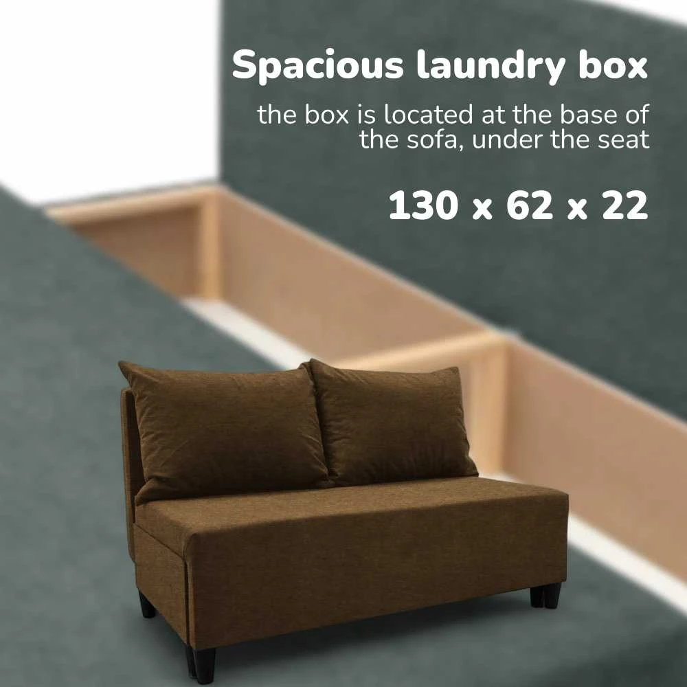 Meb Podrez Dvivietė sofa lova Simple X Mini, Podrez, rudos spalvos