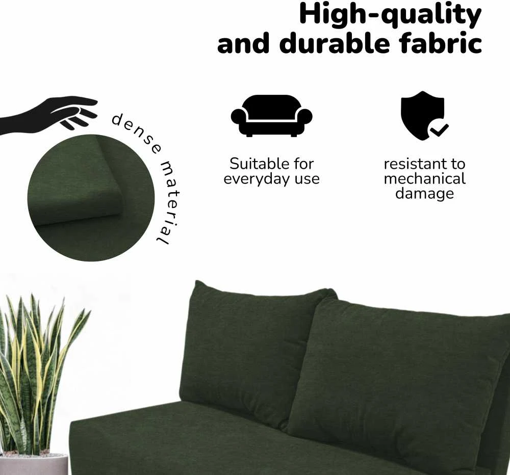 Meb Podrez Dvivietė sofa lova Simple Mini, Podrez, turkio-žalios spalvos