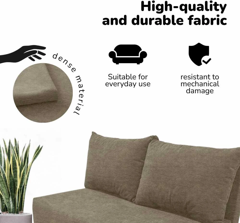 Meb Podrez Dvivietė išskleidžiama sofa lova Simple X Mini, Podrez, smėlio spalvos