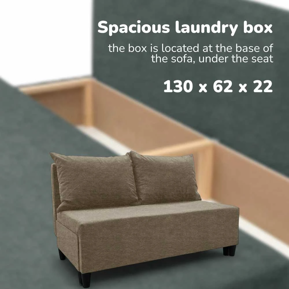 Meb Podrez Dvivietė išskleidžiama sofa lova Simple X Mini, Podrez, smėlio spalvos