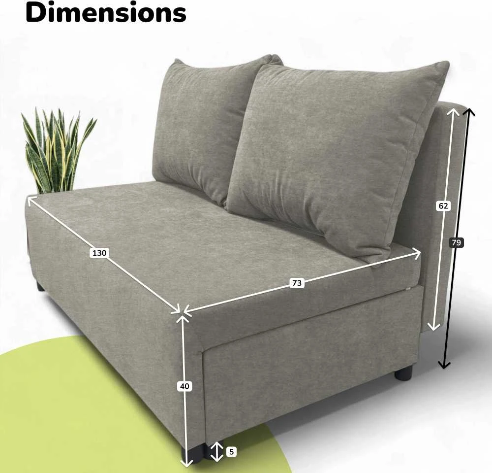 Meb Podrez Dvivietė sofa lova Simple Mini, Podrez, šviesiai pilkos spalvos