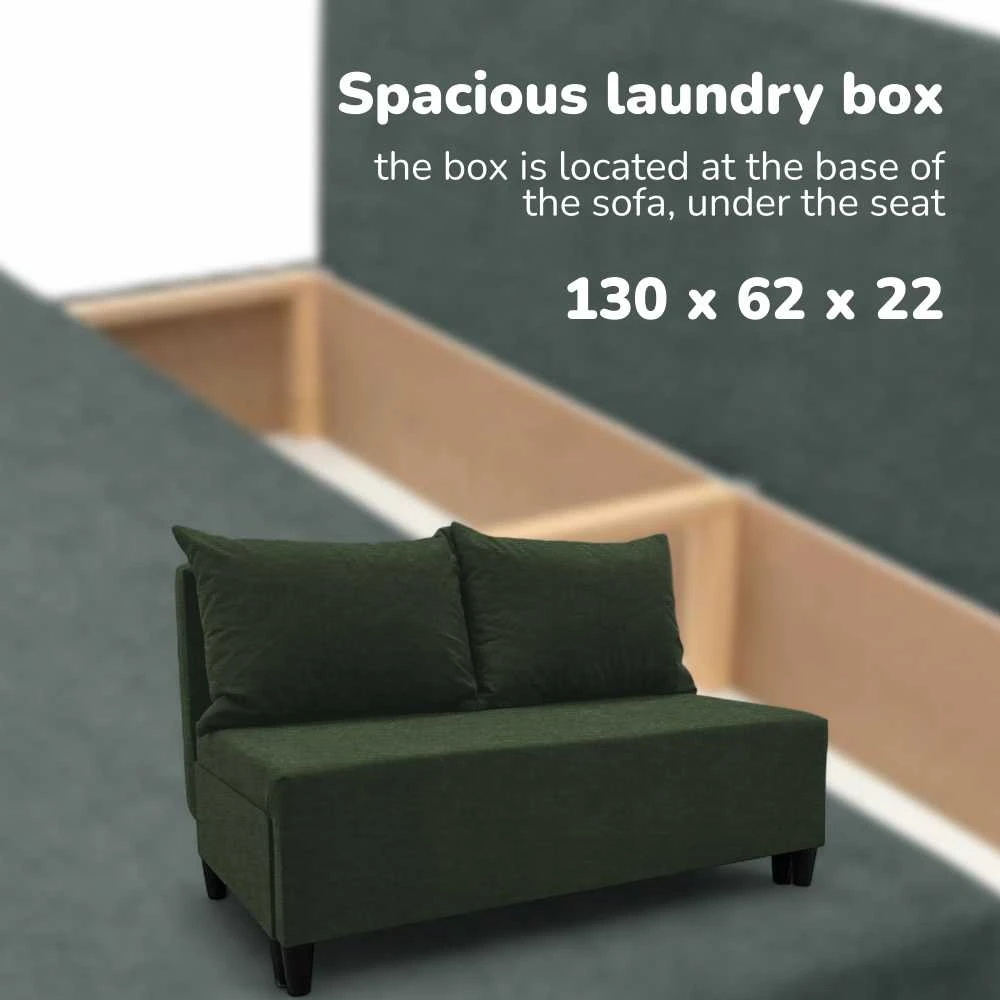 Meb Podrez Dvivietė sofa lova Simple X Mini, Podrez, turkio-žalios spalvos
