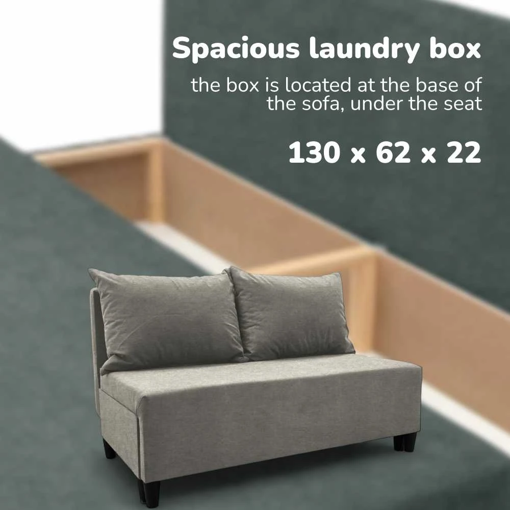 Meb Podrez Dvivietė sofa lova Simple X Mini, Podrez, šviesiai pilkos spalvos