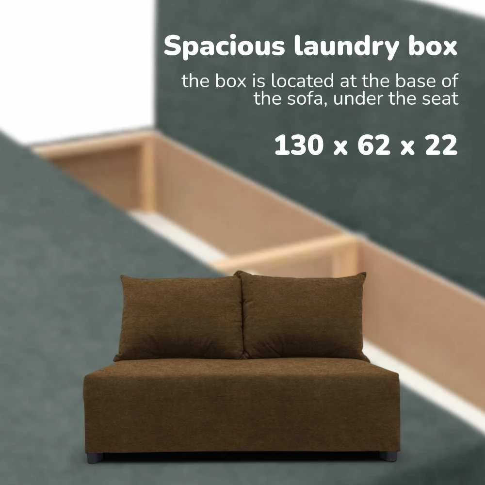 Meb Podrez Dvivietė sofa lova Simple Mini, Podrez, rudos spalvos