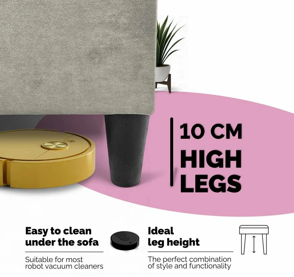 Meb Podrez Kampinis išskleidžiamas sofos komplektas su staliuku ir pufais St Combo, Podrez, Šviesiai pilka