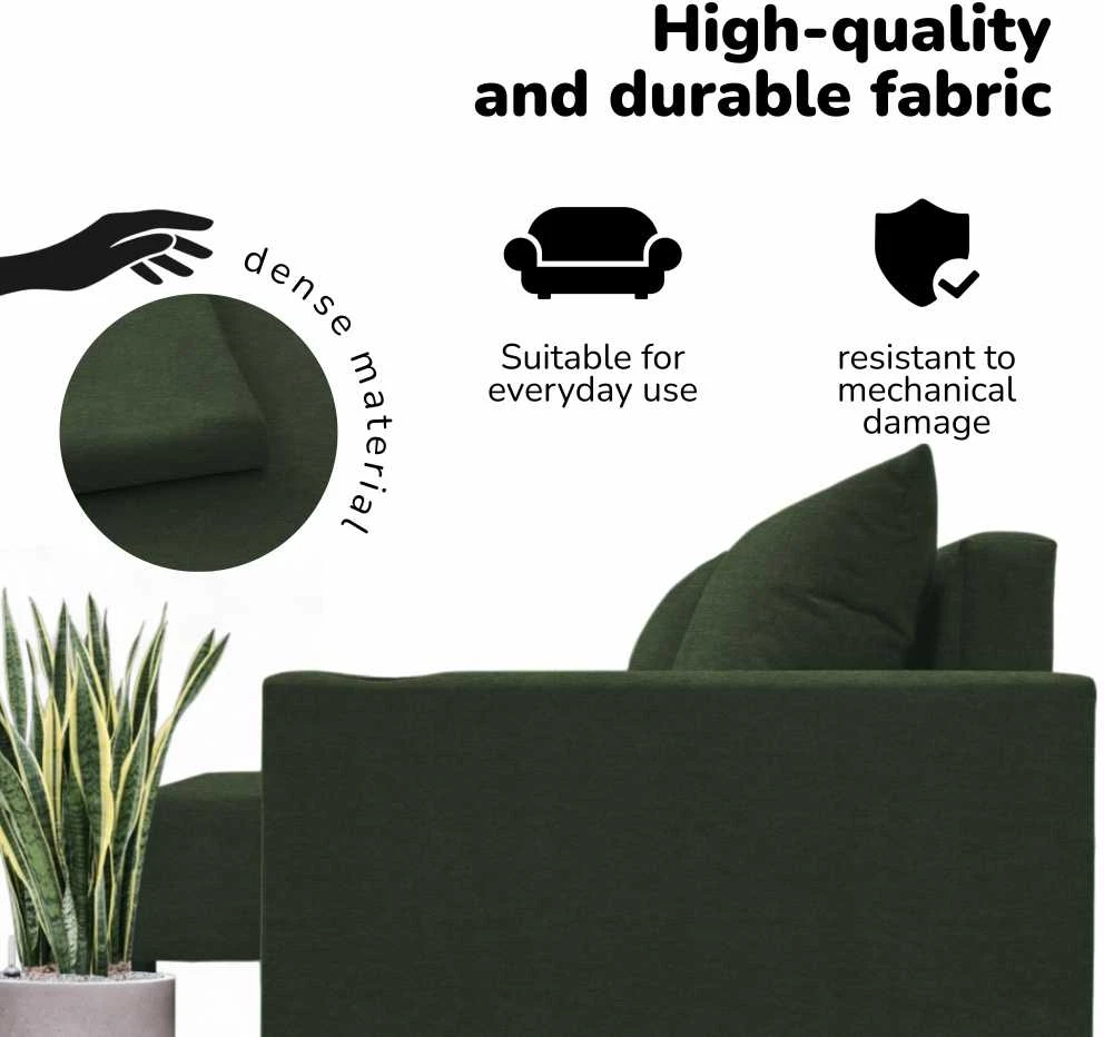 Meb Podrez Kampinė išskleidžiama sofa lova su patalynės dėže Simple X Sturis,, Podrez,, turkio-žalios spalvos