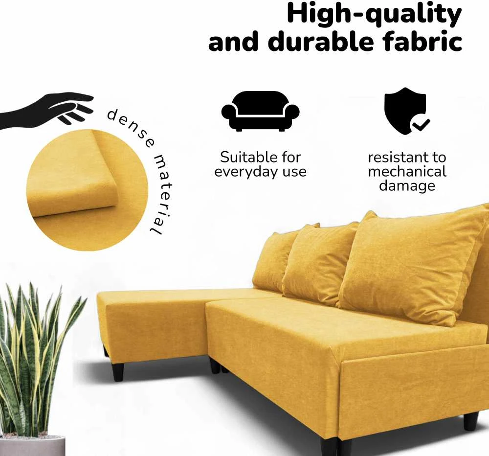 Meb Podrez Kampinė išskleidžiama sofa-lova St Light, Podrez, geltona