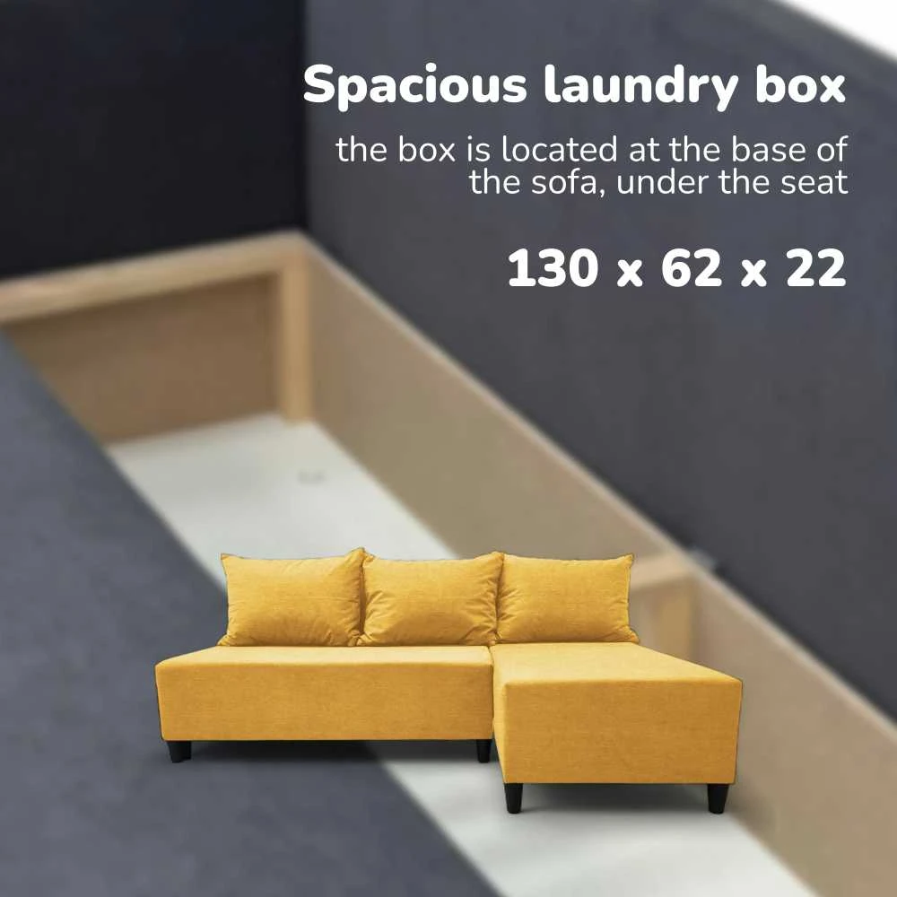 Meb Podrez Kampinė išskleidžiama sofa-lova St Light, Podrez, geltona