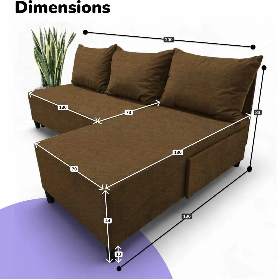 Meb Podrez Kampinė išskleidžiama sofa-lova St Light, Podrez, ruda