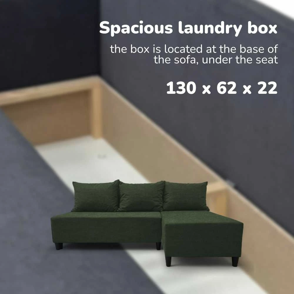 Meb Podrez Kampinė išskleidžiama sofa-lova St Light, Podrez, turkio-žalia