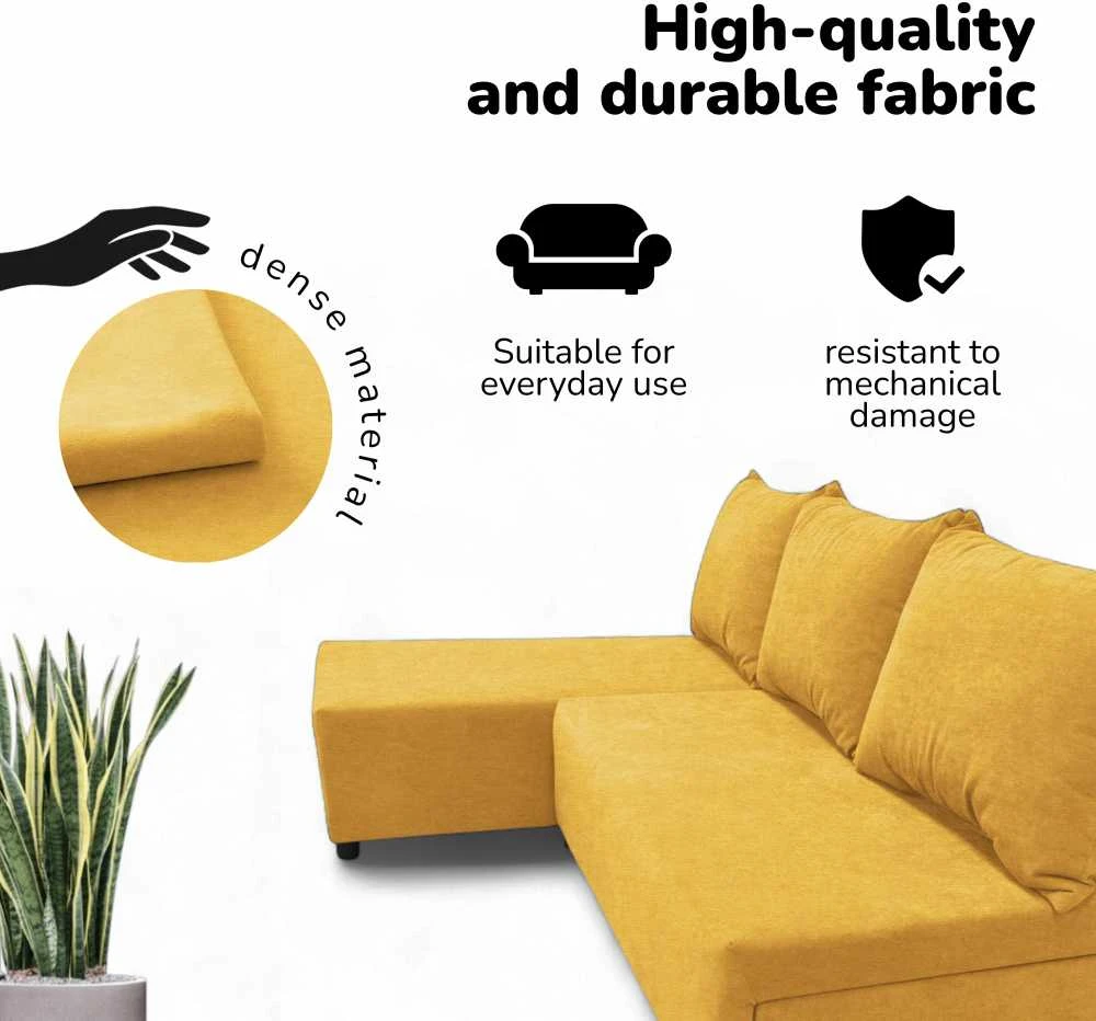 Meb Podrez Kampinė išskleidžiama sofa-lova St Light, Podrez, geltona
