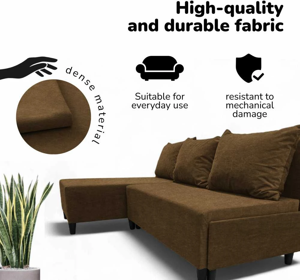 Meb Podrez Kampinė išskleidžiama sofa-lova St Light, Podrez, ruda