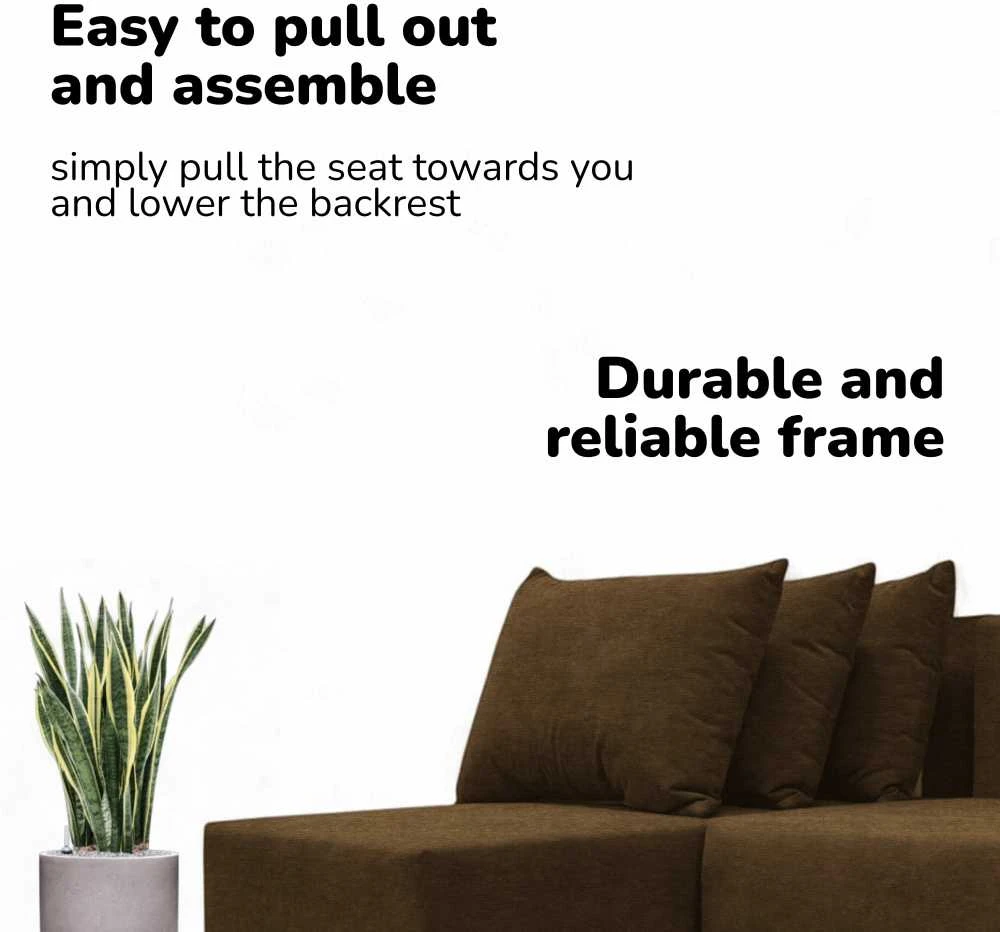 Meb Podrez Kampinė išskleidžiama sofa-lova St Light, Podrez, ruda