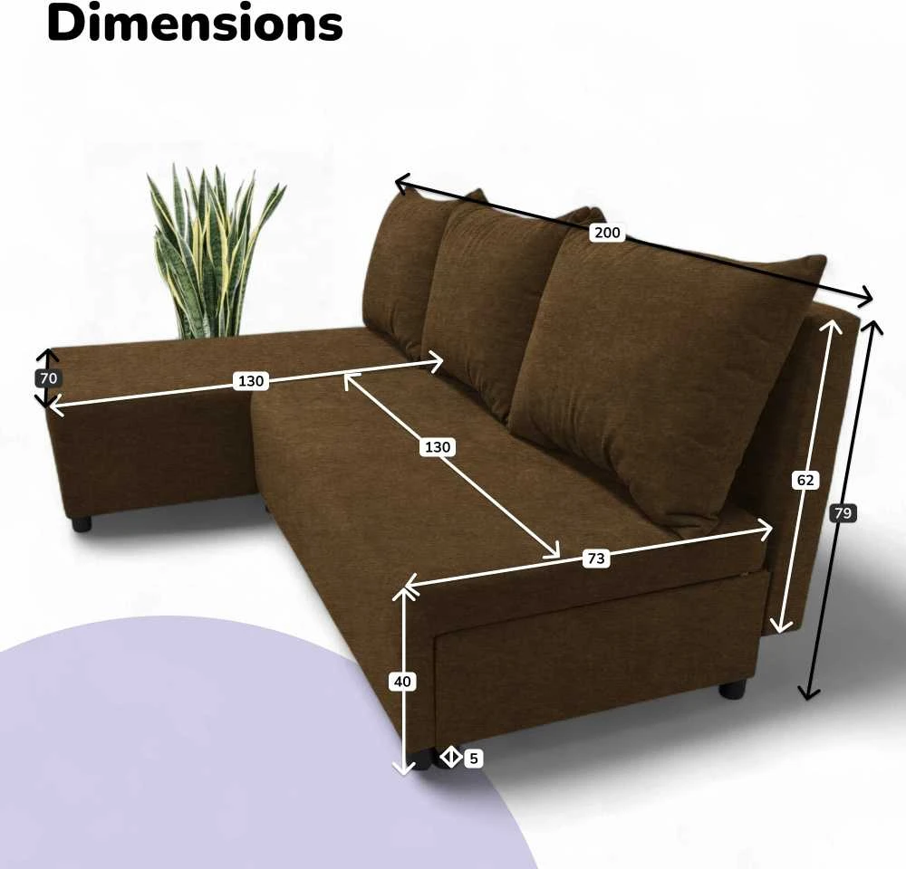 Meb Podrez Kampinė išskleidžiama sofa-lova St Light, Podrez, ruda