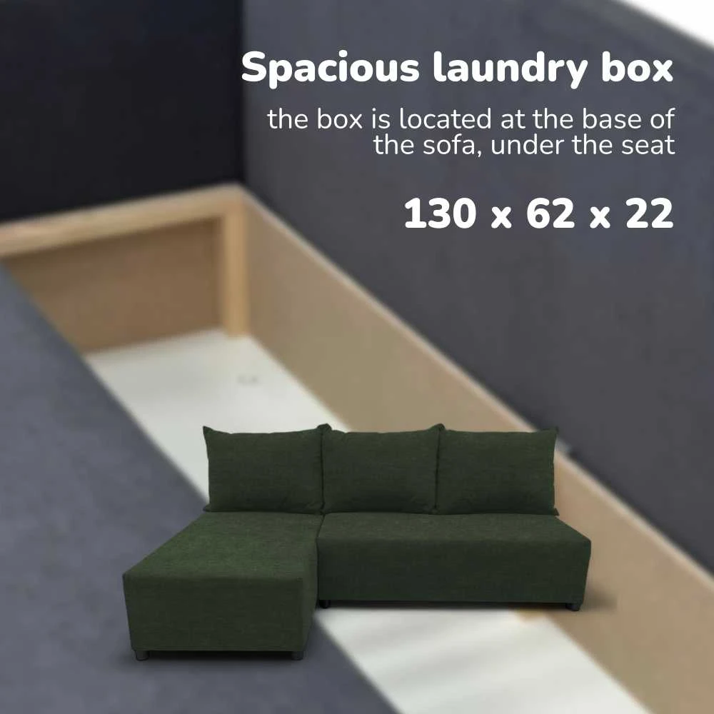 Meb Podrez Kampinė išskleidžiama sofa-lova St Light, Podrez, turkio-žalia