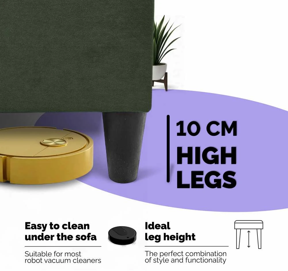 Meb Podrez Kampinė išskleidžiama sofa-lova St Light, Podrez, turkio-žalia