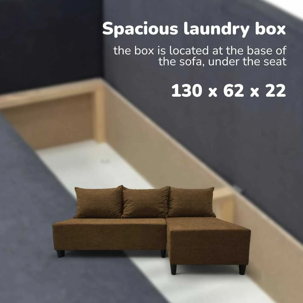 Meb Podrez Kampinė išskleidžiama sofa-lova St Light, Podrez, ruda