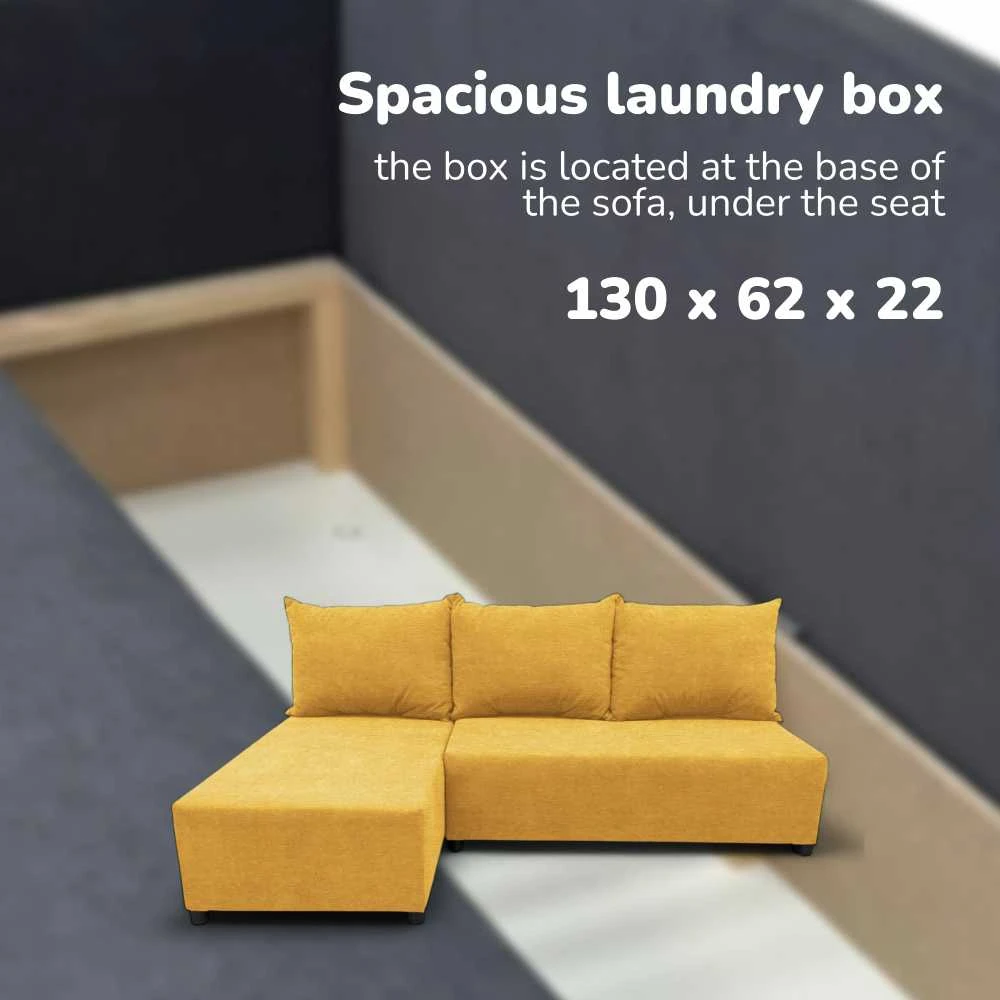Meb Podrez Kampinė išskleidžiama sofa-lova St Light, Podrez, geltona