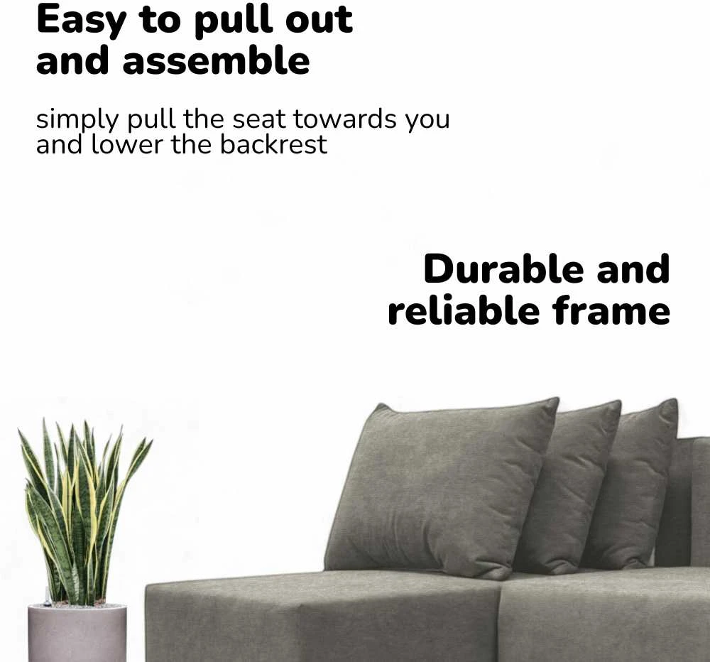 Meb Podrez Kampinė išskleidžiama sofa-lova St Light, Podrez, šviesiai pilka