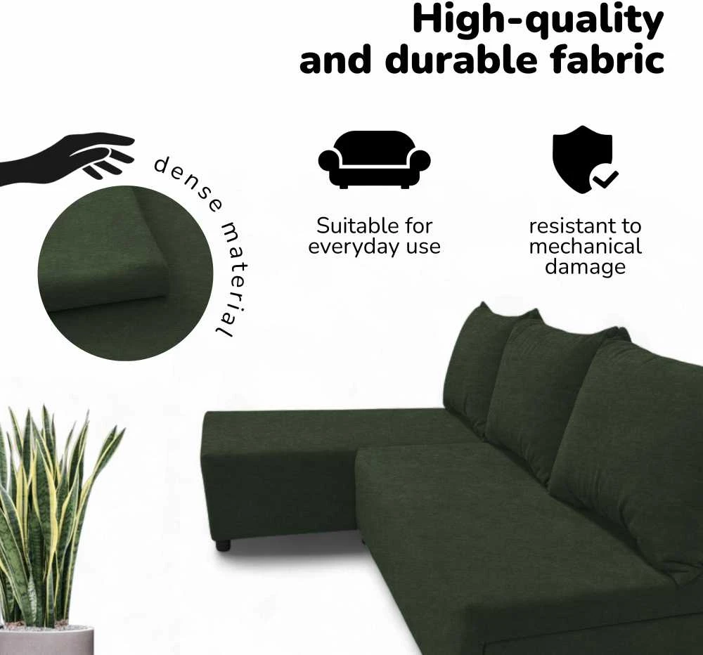 Meb Podrez Kampinė išskleidžiama sofa-lova St Light, Podrez, turkio-žalia