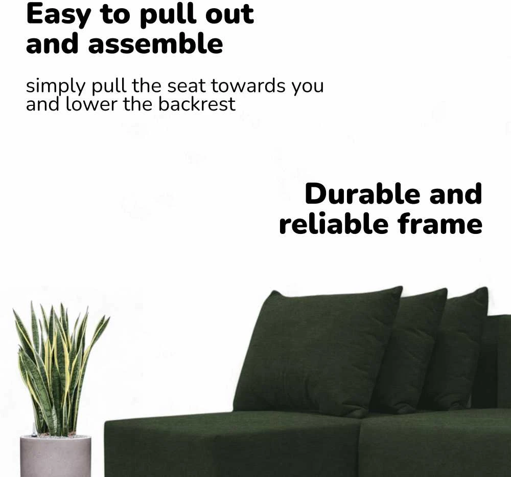 Meb Podrez Kampinė išskleidžiama sofa-lova St Light, Podrez, turkio-žalia