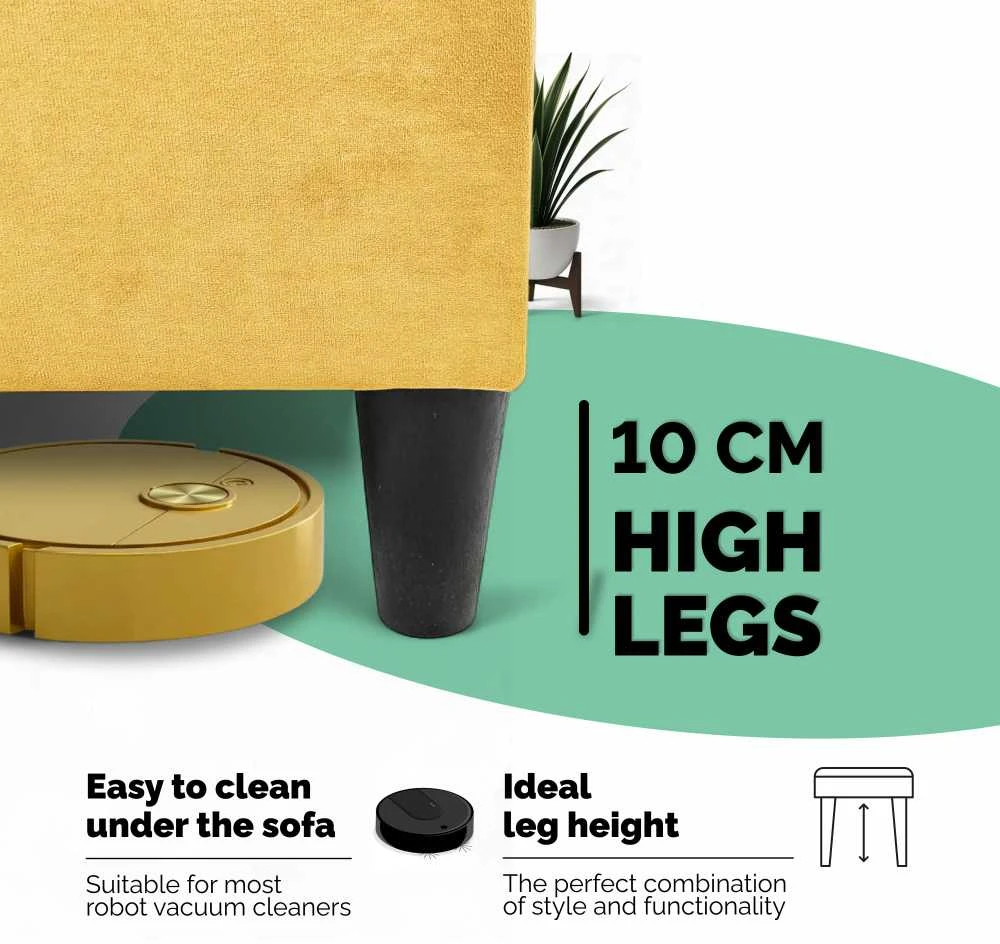 Meb Podrez Klasikinė sofa-lova Simple X Line, su patalynės dėže, Podrez,, geltonos spalvos