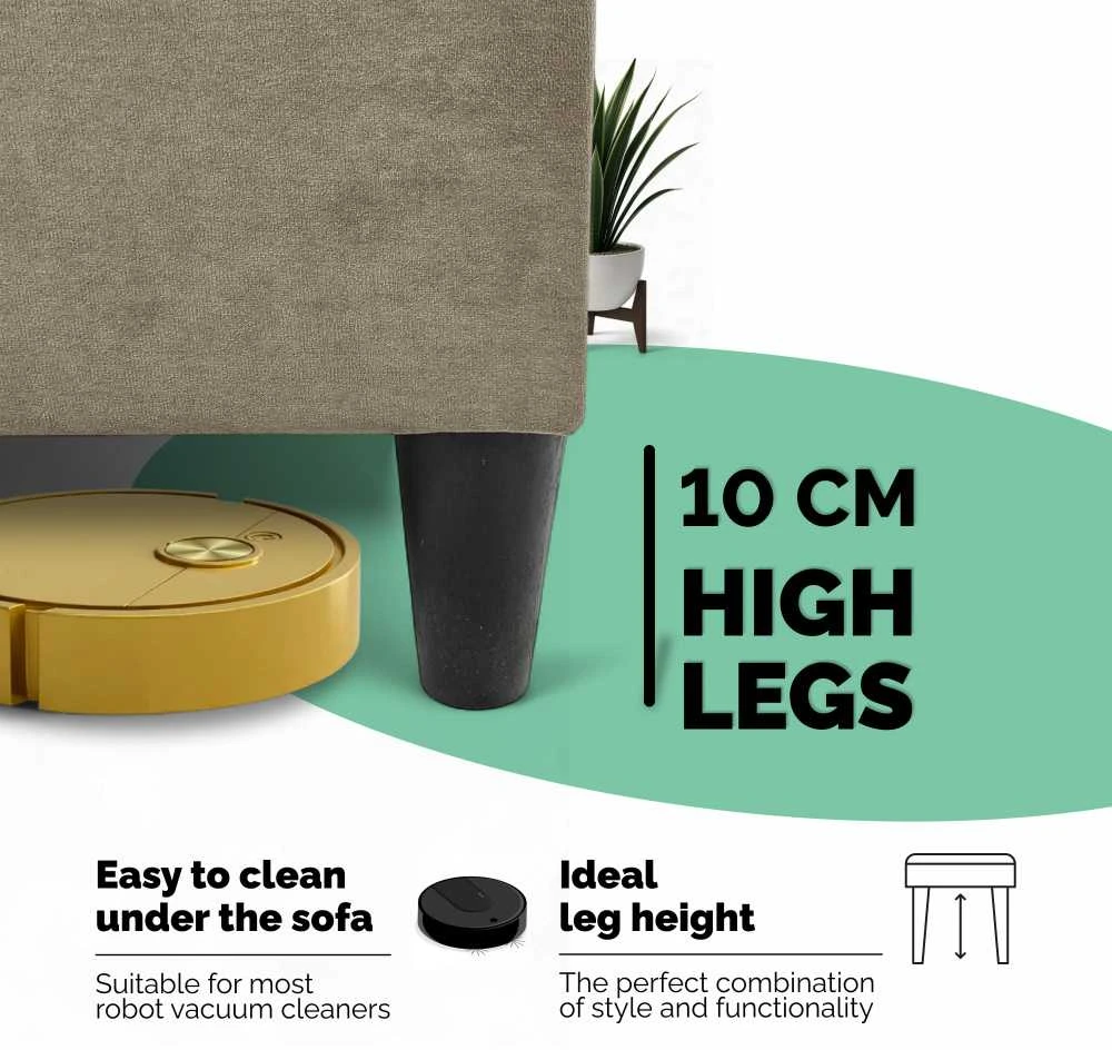 Meb Podrez Klasikinė sofa-lova Simple X Line, su patalynės dėže, Podrez,, smėlio spalvos