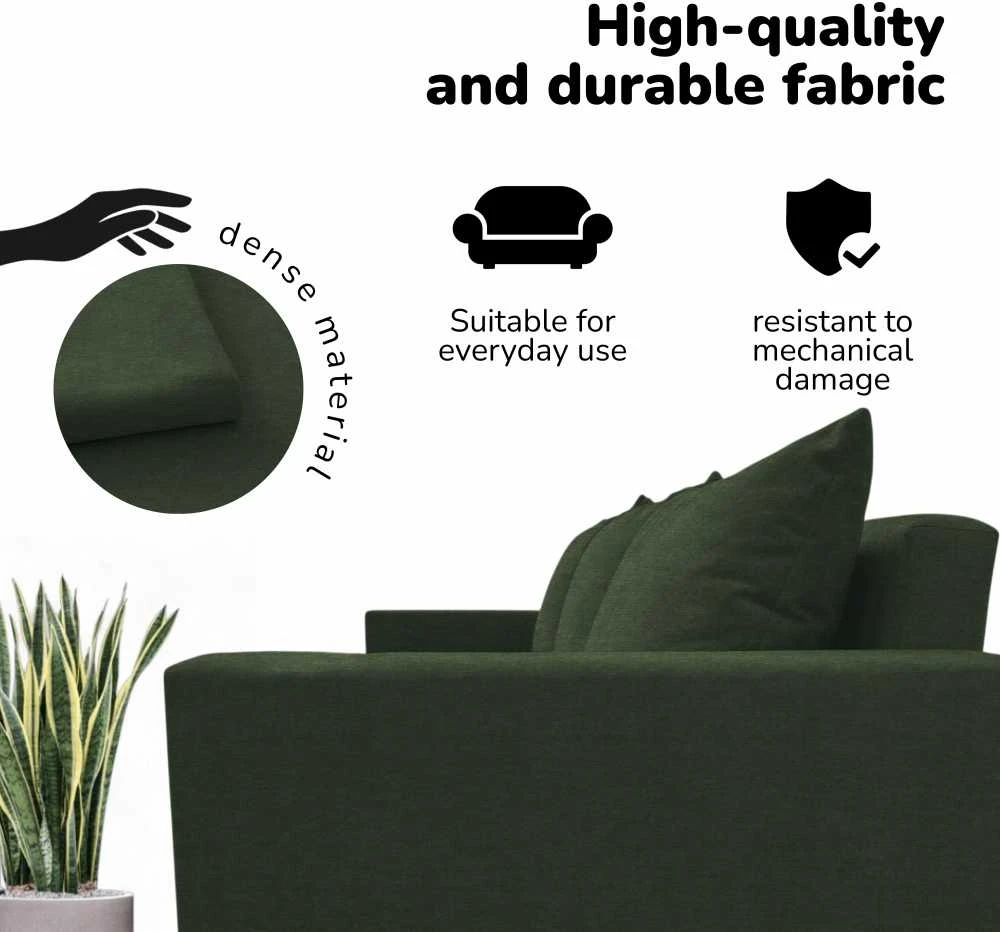 Meb Podrez Klasikinė sofa-lova Simple X Line, su patalynės dėže, Podrez,, Turkio žalia