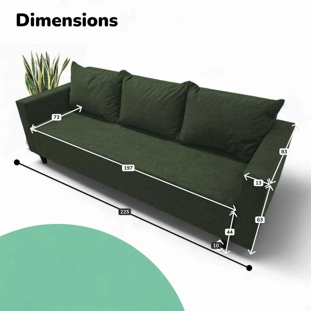 Meb Podrez Klasikinė sofa-lova Simple X Line, su patalynės dėže, Podrez,, Turkio žalia