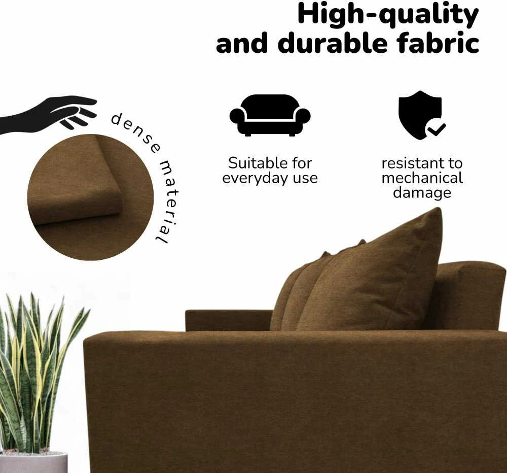 Meb Podrez Klasikinė sofa-lova Simple X Line, su patalynės dėže, Podrez,, rudos spalvos