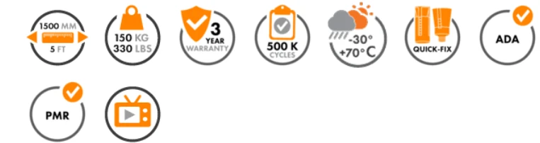 Locinox Vartų pritraukėjas (WALL), varčios svoris iki 150kg, RAL9006 aprašymas - Prekės nuotrauka
