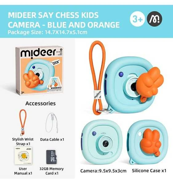 Orange Mideer - Say Cheese vaikiška kamera - Mėlyna / Oranžinis
