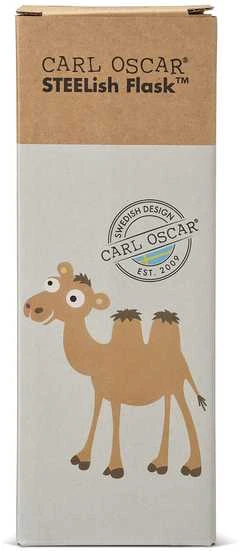 CARL OSCAR Nerūdijančio plieno sandarus vandens butelis, Žalias-camel, 500 ml