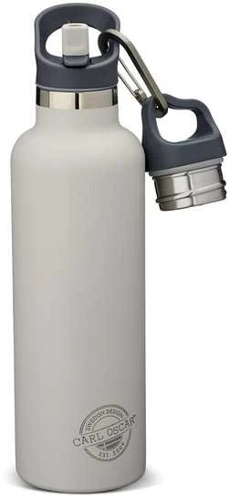 CARL OSCAR Nerūdijančio plieno termo gertuvė su šiaudeliu, Pilkas 700 ml