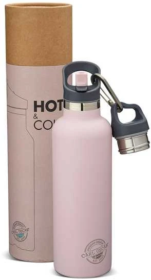 CARL OSCAR Nerūdijančio plieno termo gertuvė su šiaudeliu, Rožinė 700 ml
