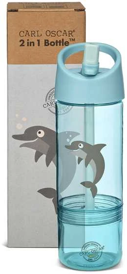 CARL OSCAR Vandens gertuvė 2in1, mėlynas-dolphin 0,3 + 0,15 l