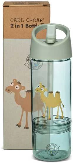 CARL OSCAR Vandens gertuvė 2in1, žalias-camel 0,3 + 0,15 l