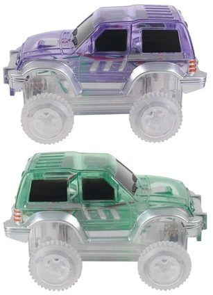Cleverclixx - Magnetinės lenktynių trasos automobilis - pastelinis violetinis, 1vnt.