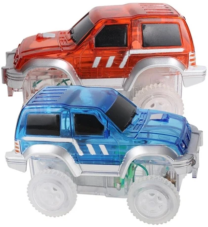 Cleverclixx - Magnetinės lenktynių trasos automobilis - mėlynas, 1vnt.
