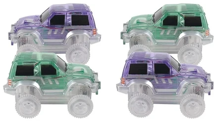 Cleverclixx - Magnetinės lenktynių trasos automobilis - pastelinis violetinis, 1vnt.
