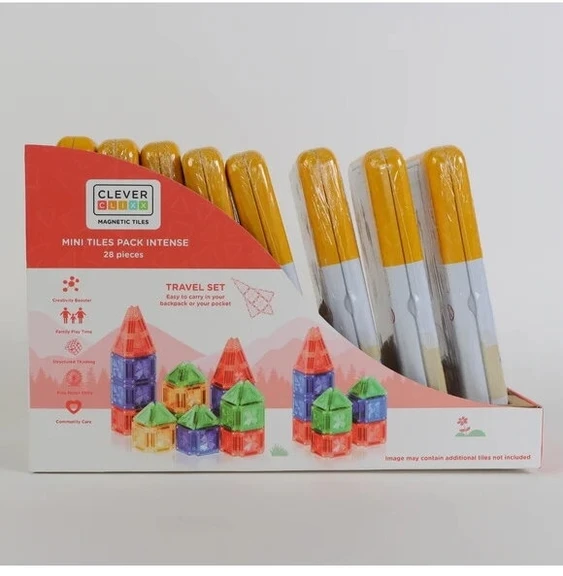 Cleverclixx - Magnetinis mini plytelių rinkinys "Intense", 28d.