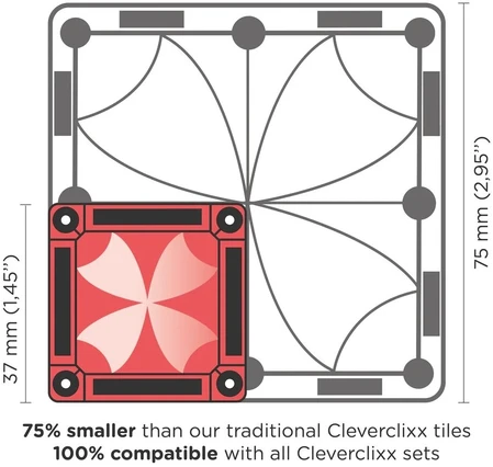 Cleverclixx - Magnetinis mini plytelių rinkinys, 28 detalės