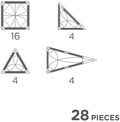 Cleverclixx - Magnetinis mini plytelių rinkinys, 28 detalės