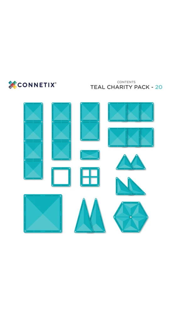 CONNETIX - magnetinis konstruktorius 20d. - Charity Pack Teal