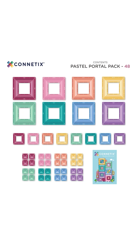 CONNETIX - Magnetinis konstruktorius - 48d. Pastel Portal Pack