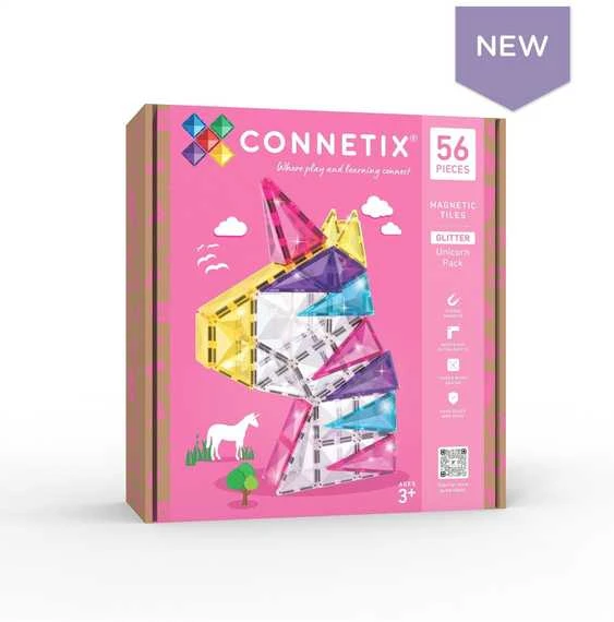 CONNETIX magnetinis konstruktorius 56d. Glitter Unicorn Pack
